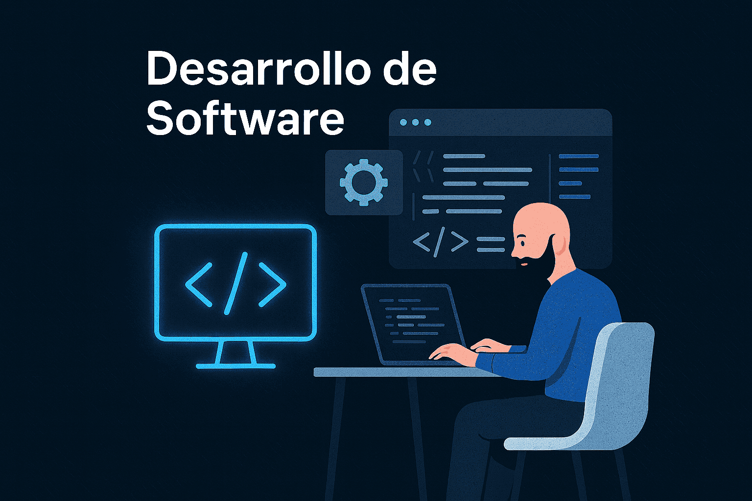 Ilustración de desarrollo de software